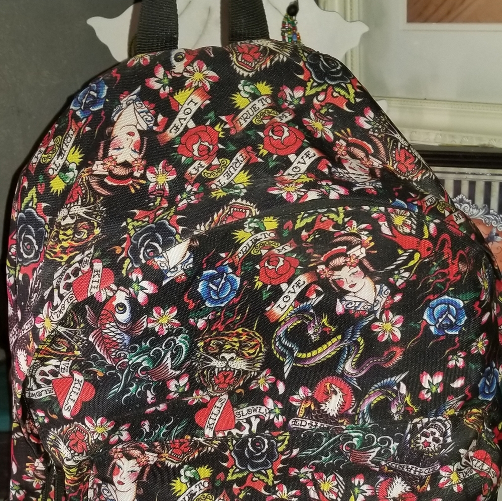 Ed Hardy Lightweight backpack- Cute but Damaged